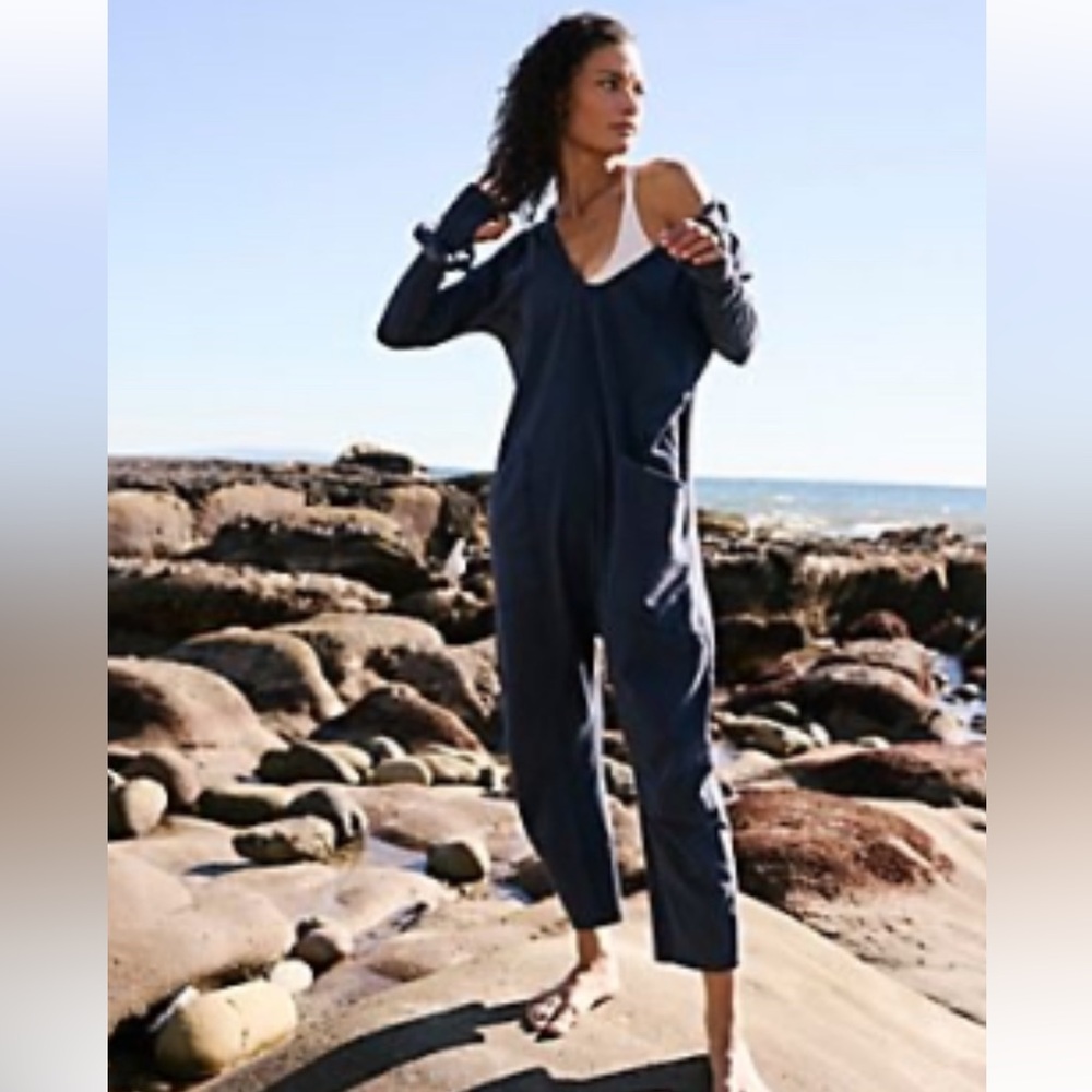 Free People Midnight Navy Long-Sleeve Onesie